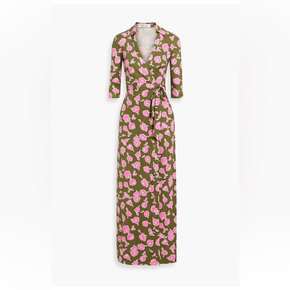 NWT! Diane Von Furstenburg Abigail Silk Jersey Maxi Dress